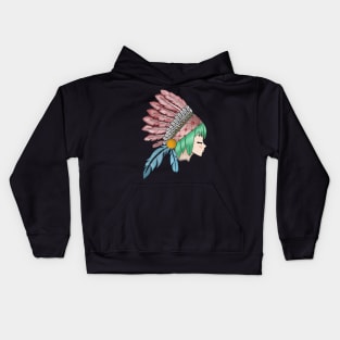 Anime indian girle Kids Hoodie